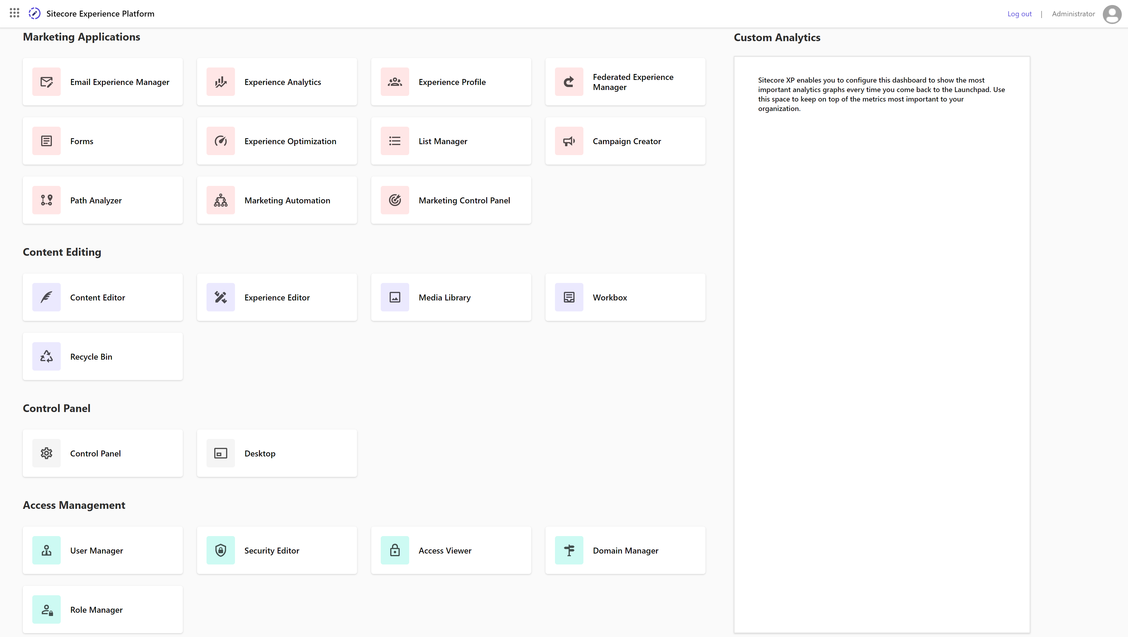 Sitecore 10.4 Dashboard